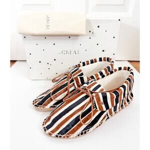 NWB THE GREAT. Canyon Moccasin Loafer Safari Stripe Pony Hair 9